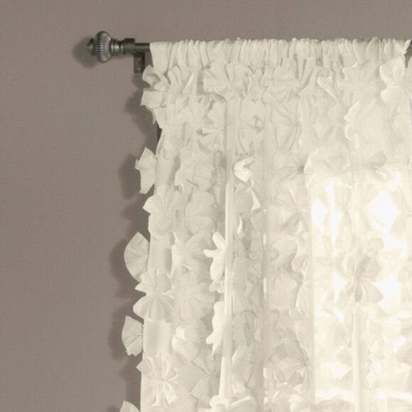 Lush Decor - 84"x54" Riley Sheer Window Curtain Ivory - Lush Dé Ivory - Picture 2 of 4